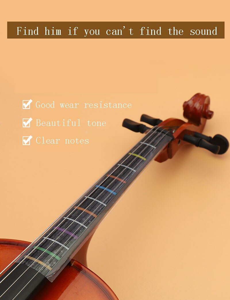 Pegatinas de diapasón para Cello, pegatinas de posición de paso, pegamento incoloro, pegatinas de escala de entrenamiento, 1 unidad
