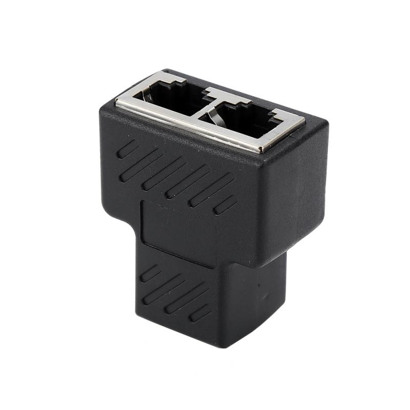 1 to 2 rj45 splitter netværksadapter stik split kabel netværk forlænger forlænger stik ethernet lan dobbelt porte stik