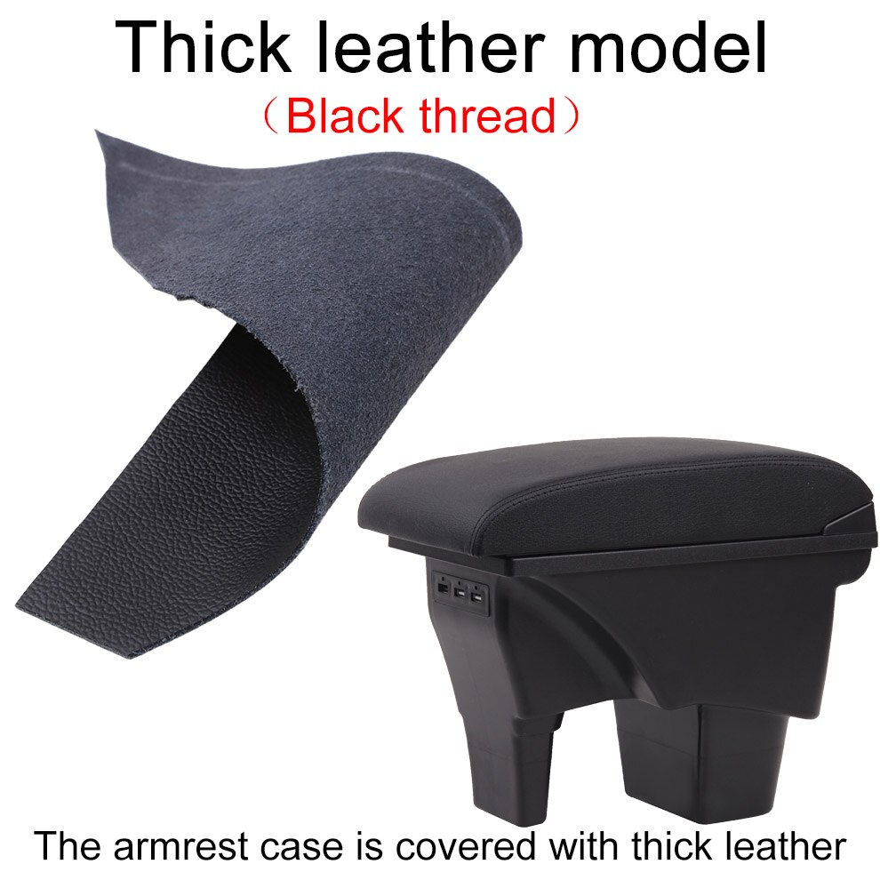 Dla Suzuki Vitara podłokietnik ze schowkiem uniwersalna konsola główna samochodu caja akcesoria robić modyfikacji podwójnie podniesiona z USB: thick czarny