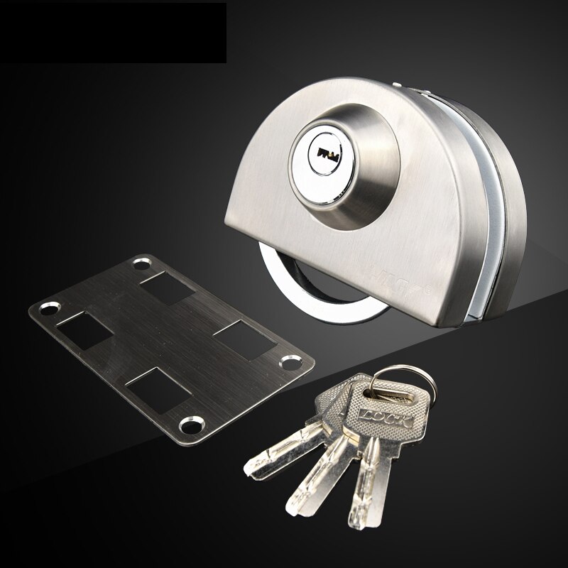 Glass Door Locks Single/Double Door No-need Punch Stainless Steel Central Frameless Glass Semicircular Lock Lockset