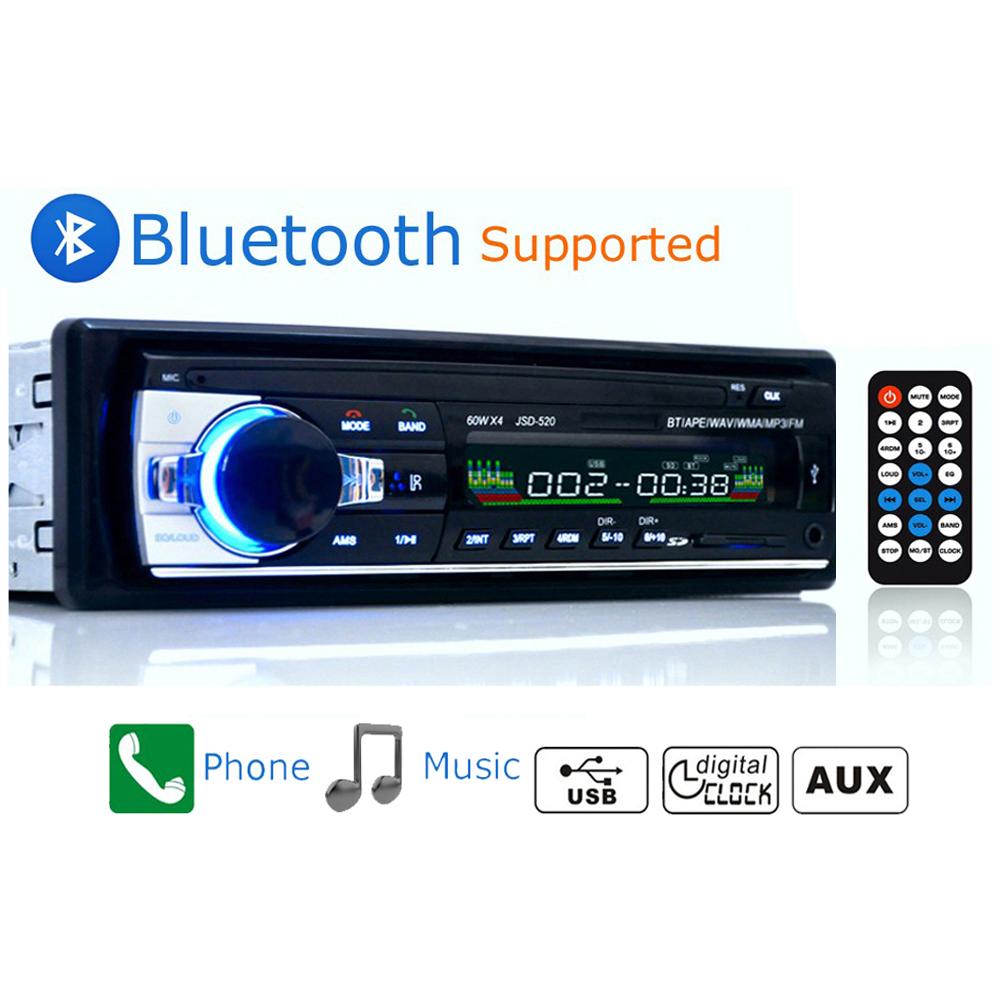 Bluetooth Autoradio Car Stereo Radio FM Aux Input Receiver SD USB JSD-520 12V In-dash 1 din Car MP3 Multimedia Player
