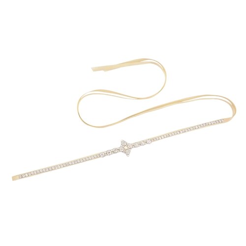 TRiXY S391 Stunning Silver Diamond Belt Wedding Dress Belt Thin Rhinestone Belt Pearls Belts Formal Belts for Bridesmaid Dresses: champagne