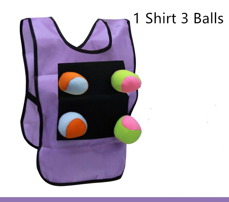 1 squadra Giochi Shirt con 3 Sfera Appiccicosa Giochi All'aperto Per Bambini Genitori Giocattoli di Sport Per I Bambini Dodge Sport con la Palla Giocattolo la cooperazione Gioco: Kids Widen Purple