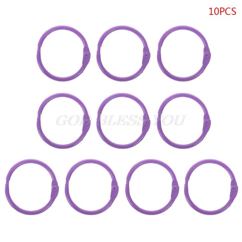 10PCS Metal Loose Leaf Binder Ring Book Hoops DIY Albums School Office Supplies Craft Binding Book Hoops: LP