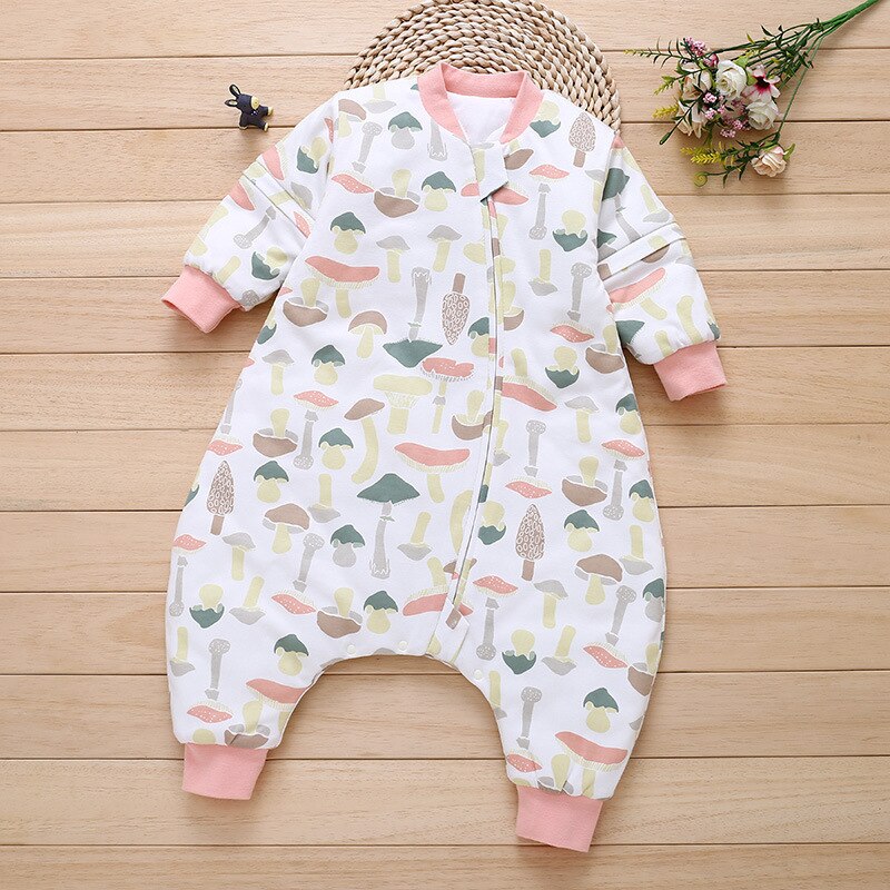 Pasgeboren Baby Jongen Meisjes Lange Mouw Romper Bodysuit Slaapzak Pyjama Outfit Baby Katoenen Overall Slaapzak: mushroom / 6m