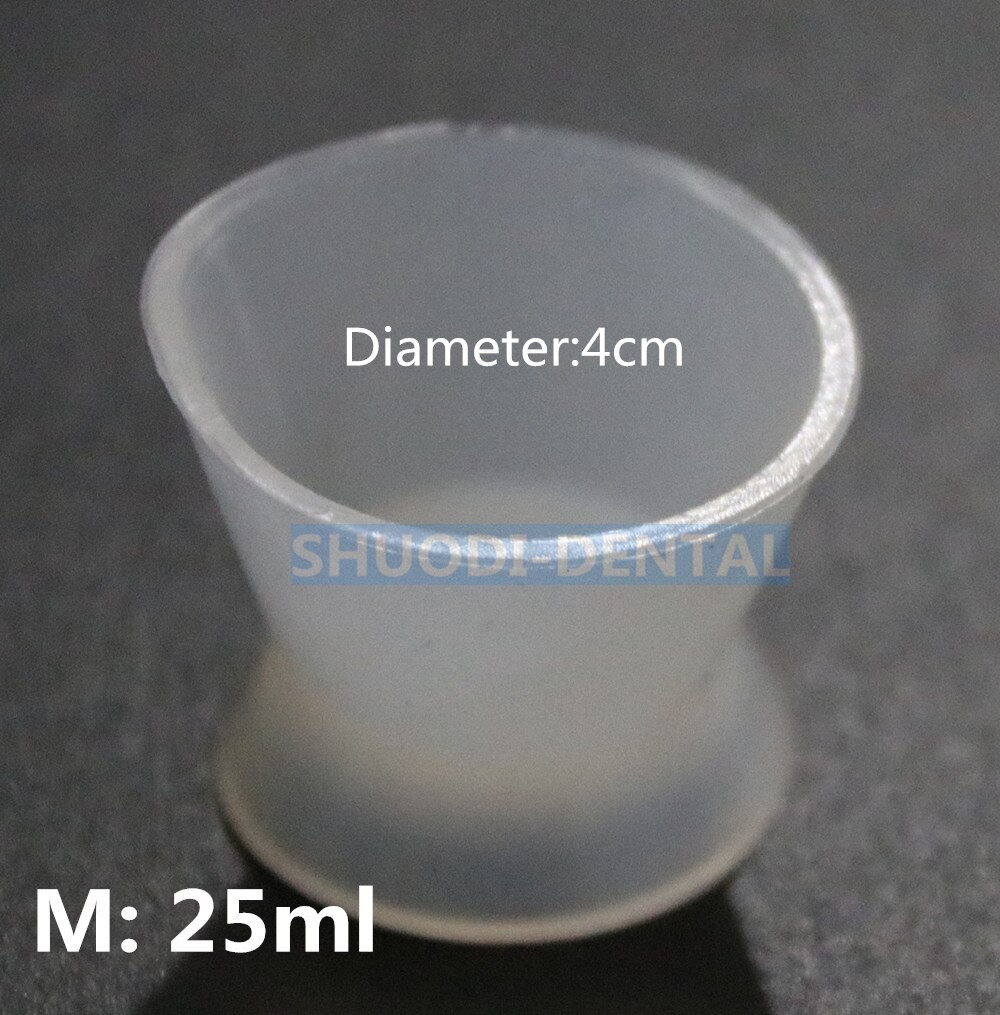 Taza mezcladora de silicona Flexible Dental, recipiente de plástico mezclador de goma de silicona, herramienta de dentista