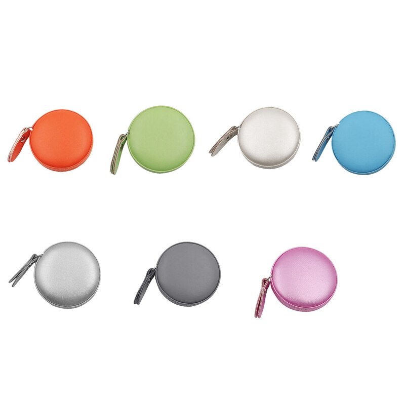 Measuring Tape Portable PU Leather Round Mini Tape Measures Retractable Ruler For Body Waistline Chest Circumference