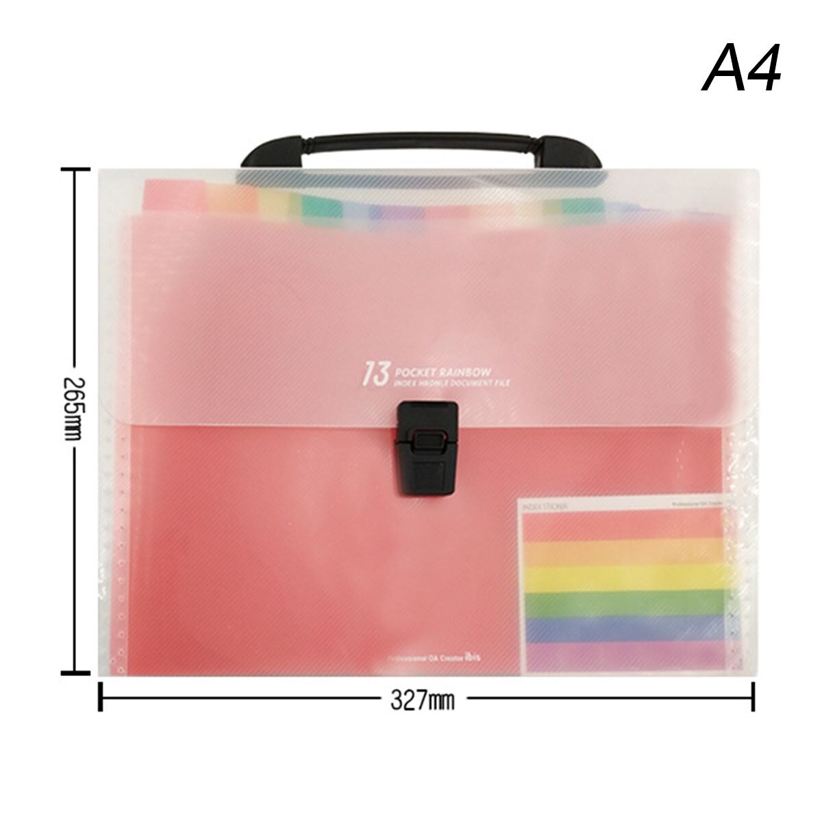 13 Layers Plastic Rainbow Color A4/A6 File Folder Small Document Bags Expanding Wallet Bill Folders for Documents: A4