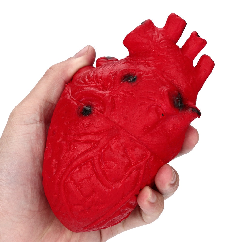 Kid Squishy Novelty Silicone Stress Ball Scary Organ Heart Squeeze Toy Stress Reliever Toy Slow Rising Squeeze Decompression Toy