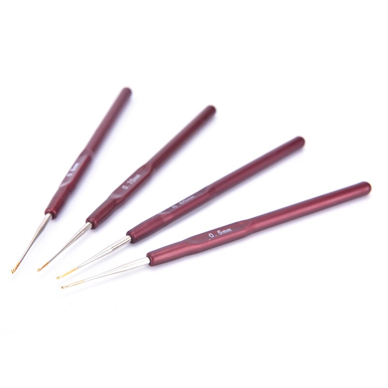 4 Pcs/Lot Dreadlock Crochet Needles Crochet Hook Lock Micro Hair Bearded Needle Making Knitting Interlock