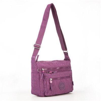 TEGAOTE-bandolera pequeña de nailon para mujer, tipo bandolera bolso de hombro, para playa, estilo coreano,: purple