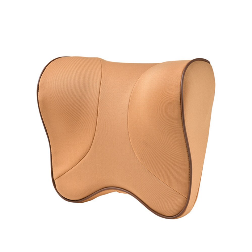 JINSERTA Car Safty Accessories Neck Pillow Adjustable Head Restraint Auto Seat Back Travel Pillow for Audlt Children: Beige-Neck