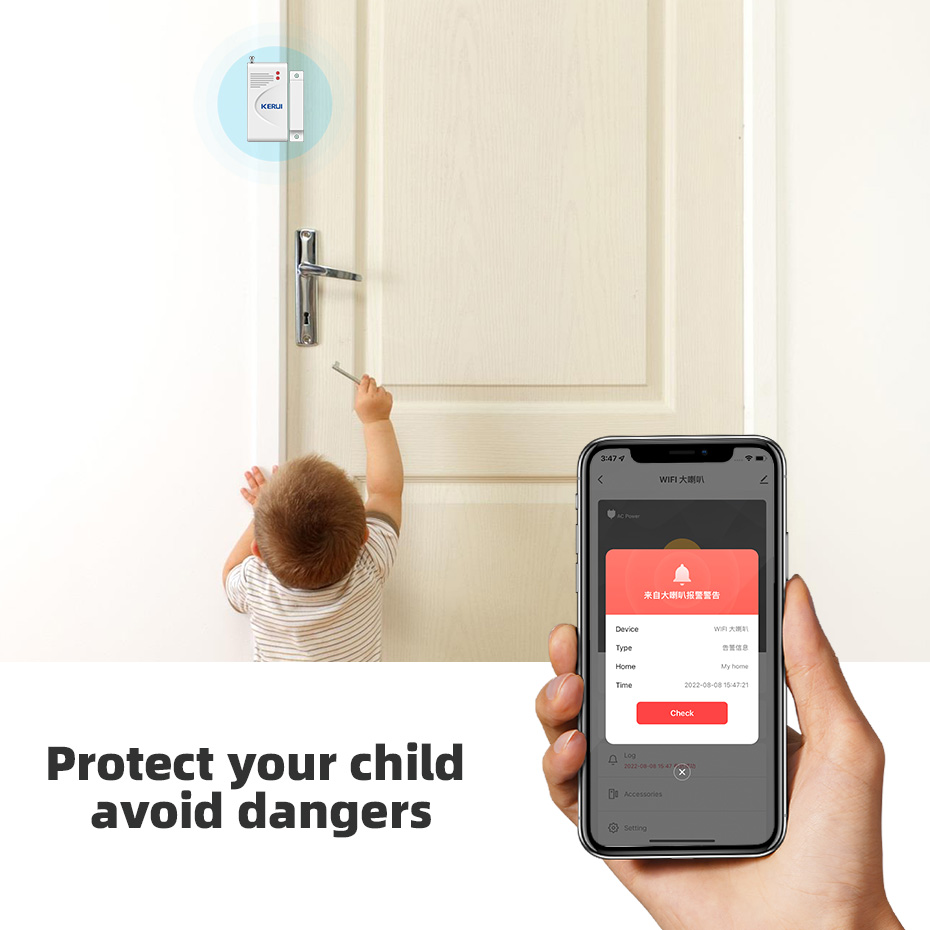 KERUI Tuya WIFI inteligente sistema de alarma de seguridad inalámbrico sirena hogar antirrobo Sensor de puerta de movimiento Compatible con Google Home Alexa 433Mhz