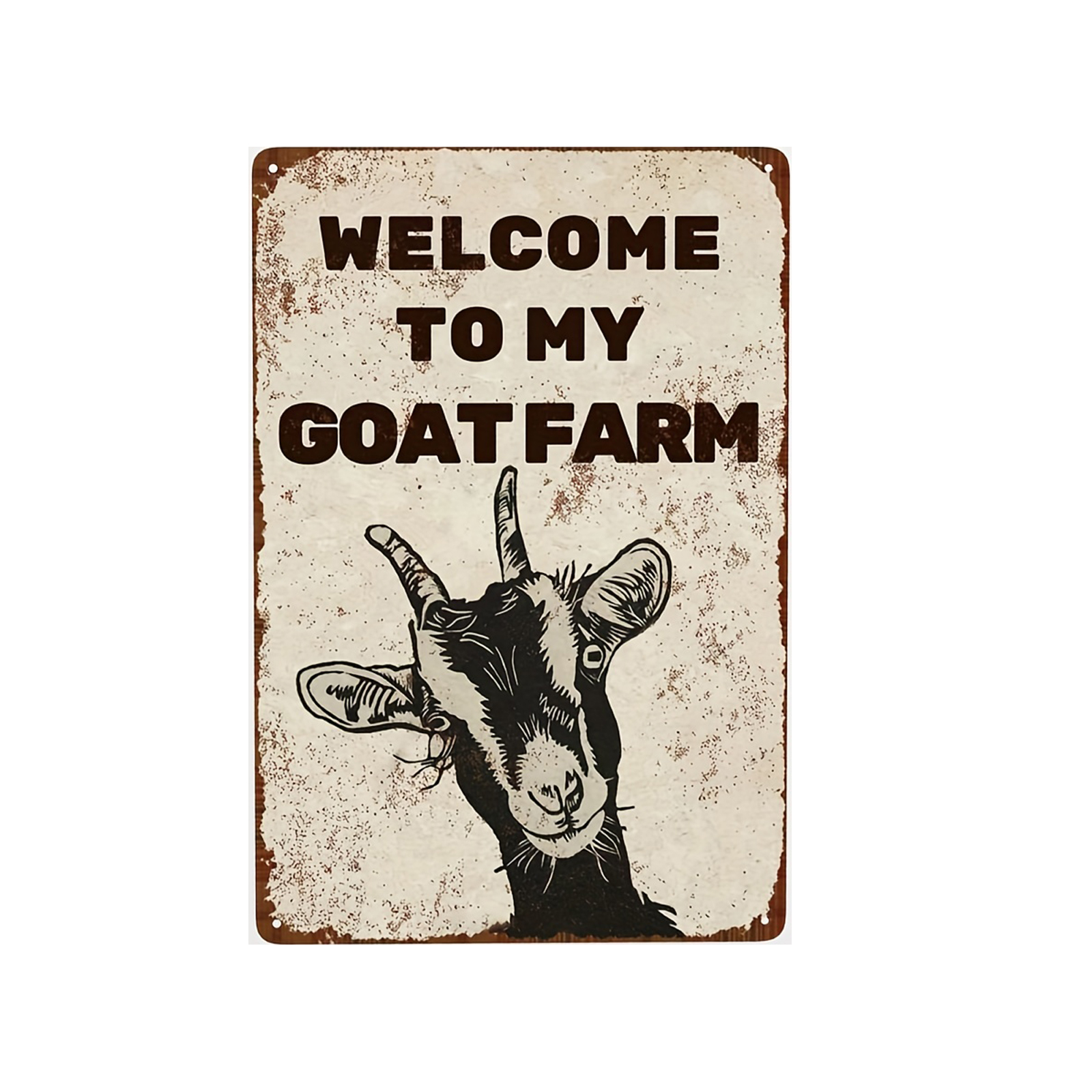Divertido letrero de granja de cabras: mantenga la puerta cerrada, letrero de precaución de estaño/aluminio de metal para valla de granja, pared de casa y puerta: XL / Dorado