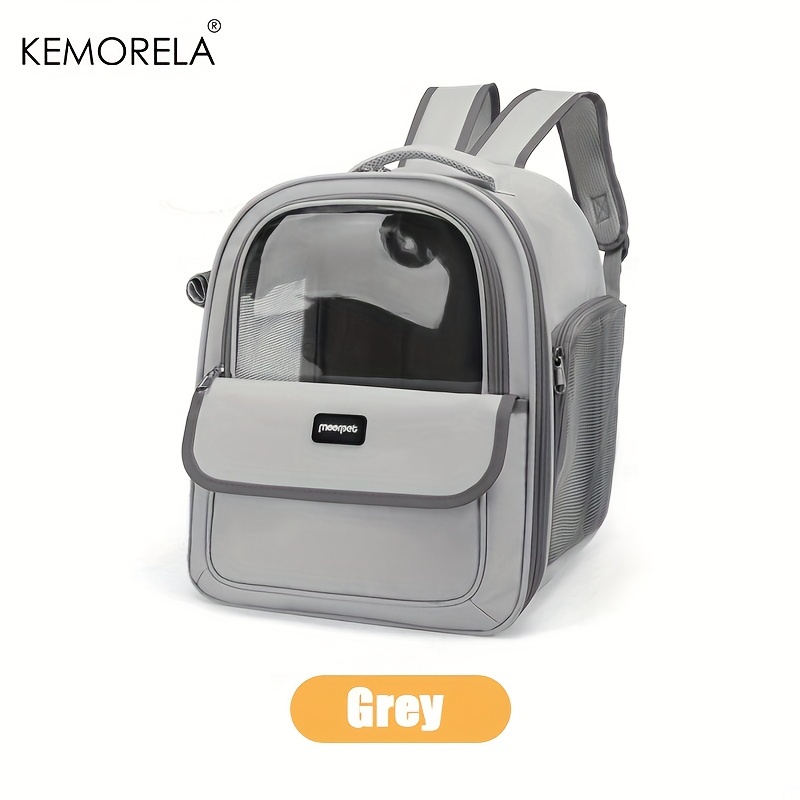 KEMORELA-mochila para mascotas para gatos y perros, cápsula transparente grande para exteriores, bolsa de transporte transpirable, suministros para mascotas: Blanco