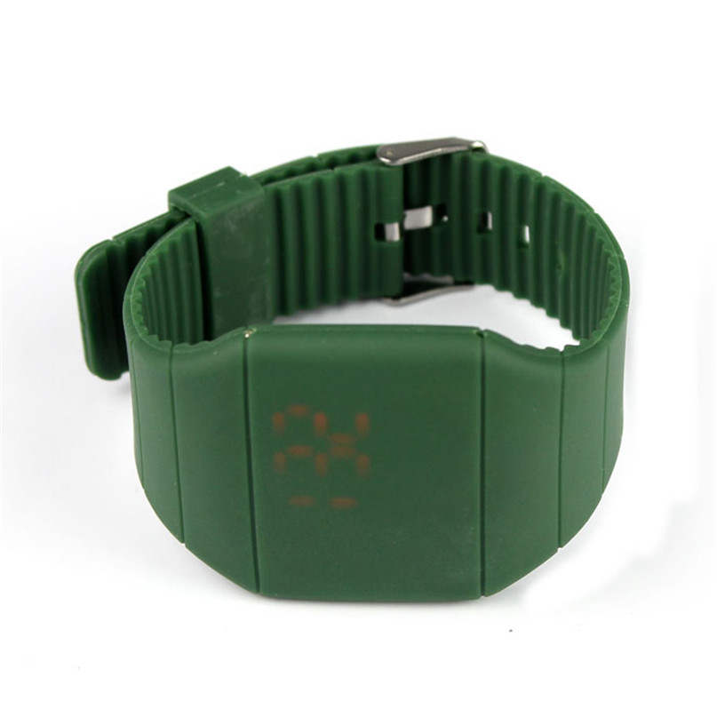Waterproof Mens Womens Digital LED Touch Sports Silicone Bracelet Wrist Watch eleven colors#4A24FN