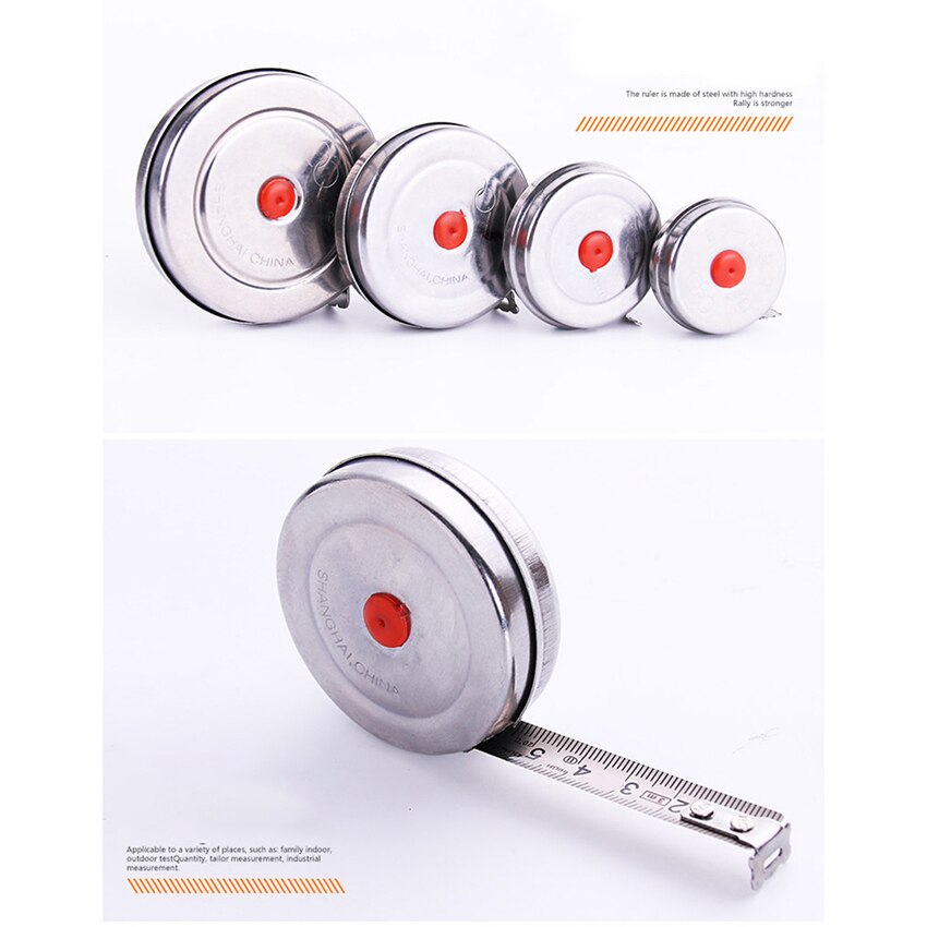 1/2/3/5 Meter Stainless Steel Tape Measures Metric High Precision Measurement Household Round Measuring Tools