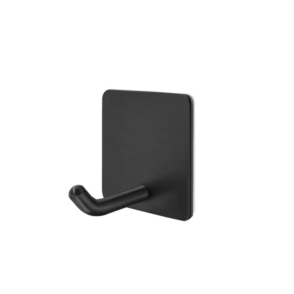 3M Sticker Adhesive Stainless Steel Wall Mount Holder Hook 1pc Door Clothes Coat Hat Hanger Hanger Towel Clothes Robe Rack: Black