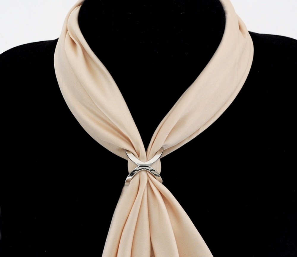 Jackstraw-clip de foulard en cuivre et métal, , nœud croisé, forme interchangeable, châles carrés à boucle, bijoux