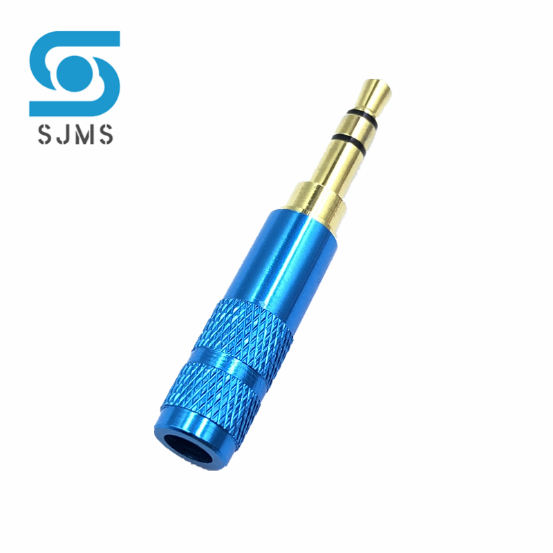 Mini 3.5mm headsetstekker 3- polige jack met clip 3.5 mm reparatie hoofdtelefoon audiostekker jack adapter connector voor 4mm kabeladapter: Blauw
