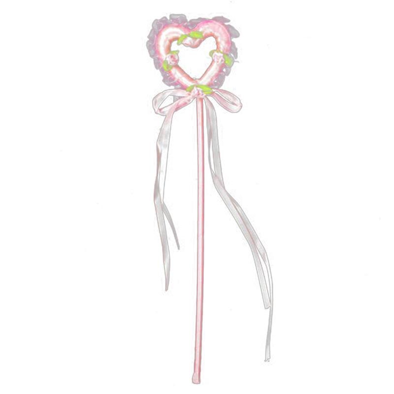 Varita de corazón para niñas, cetro mágico para de cumpleaños, disfraz de Hada, Princesa, Ángel, palo de fantasía: Pink