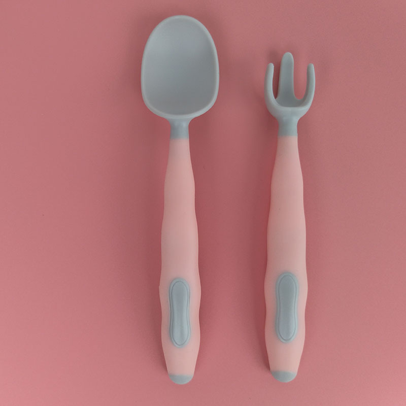 Juego de cucharas y tenedores para bebé, Set de 2 piezas para comida auxiliar, práctico flexible, PP, vajilla de entrenamiento para alimentación: 7