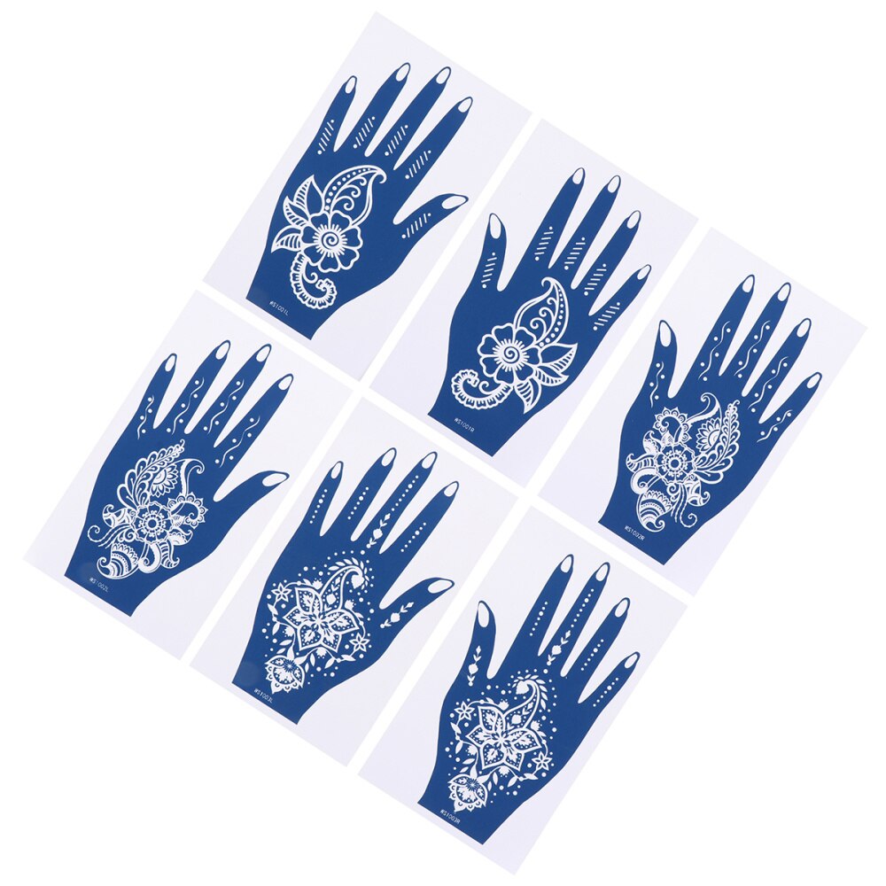 6pcs Tattoos Stencils Tattoos Decorative Temporary Hollow Template Stencils Stickers for Body Finger