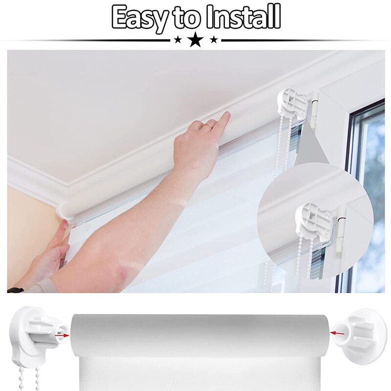 Roller Blind Fittings Kit, Roller Blinds Brackets With Beaded Chain, Curtain Roller Accessories For Windows Replacement