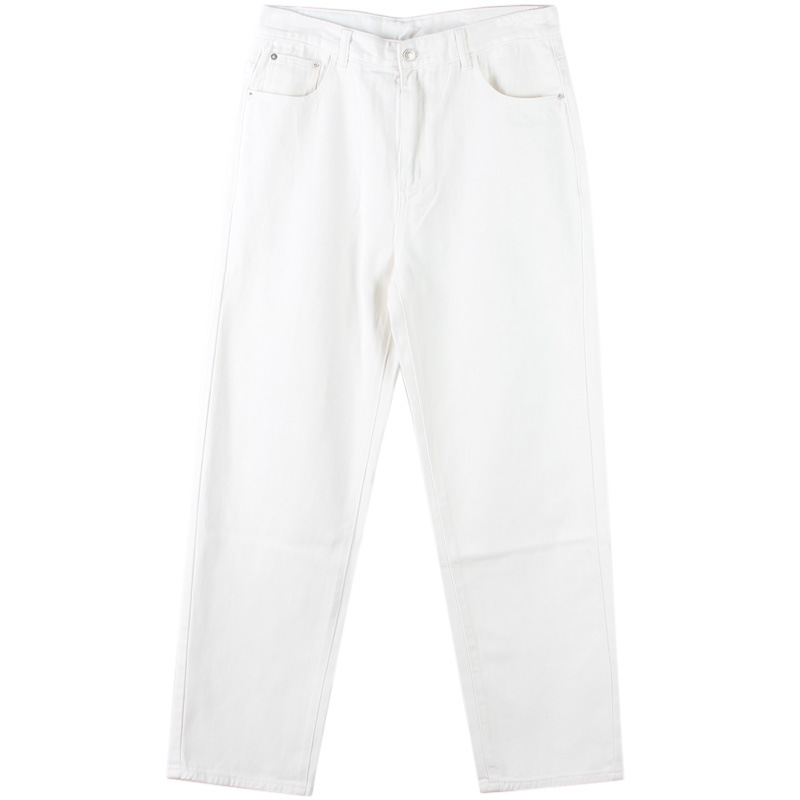 Jean Baggy en Denim pour homme, pantalon surdimensionné, couleur unie, blanc, droit, ample, style Hip hop, Skateboard, grande taille 44 46
