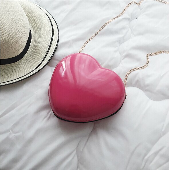 Liefde Hartvormige Hard Shell Chain Schouder Crossbody Tas Meisje Handtas Houder