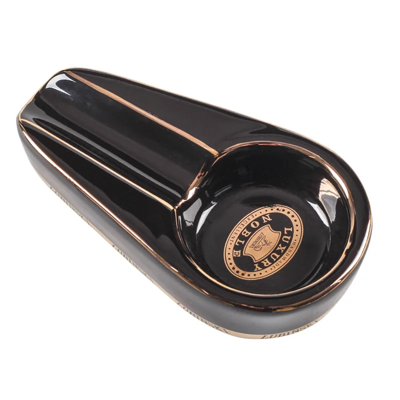 Posacenere per sigari posacenere per sigari portatile verniciato in ceramica accessori per sigari accessori per fumatori: Black