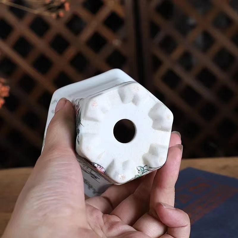 Kina yixing keramisk blomsterpotte innendørs dekorasjon kinesisk landskapsmaleri vase skrivebord pustende grønnsaker bonsaipotter