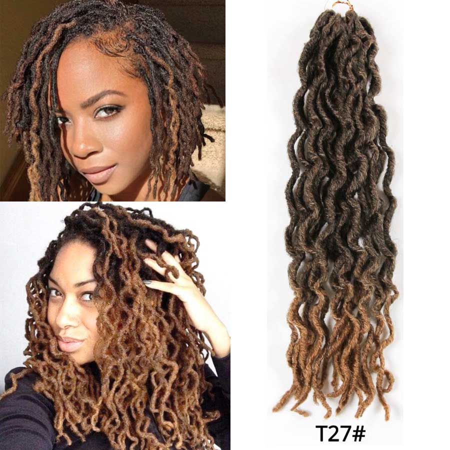 Leeons Häkeln Haar Zöpfe 12/18 Zoll Faux Loks Lockige Synthetische Haar Vor Schleife Häkeln Haar Verlängerung Göttin nu Loks Braun schwarz: T1B/27 / 12Zoll