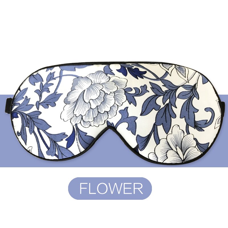 Momme-mascarilla de seda antifaz para dormir 19, cubierta parche del ojo, para los ojos, insomnio, cuidado del sueño, gafas de luz Escudo de: Flower