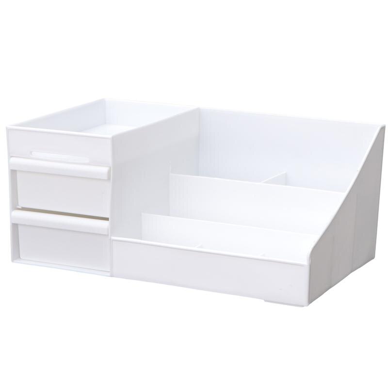 Boîte De Rangement Cosmétique Et Bureau - 10 Compartiments, Design Blanc élégant, Multifonction