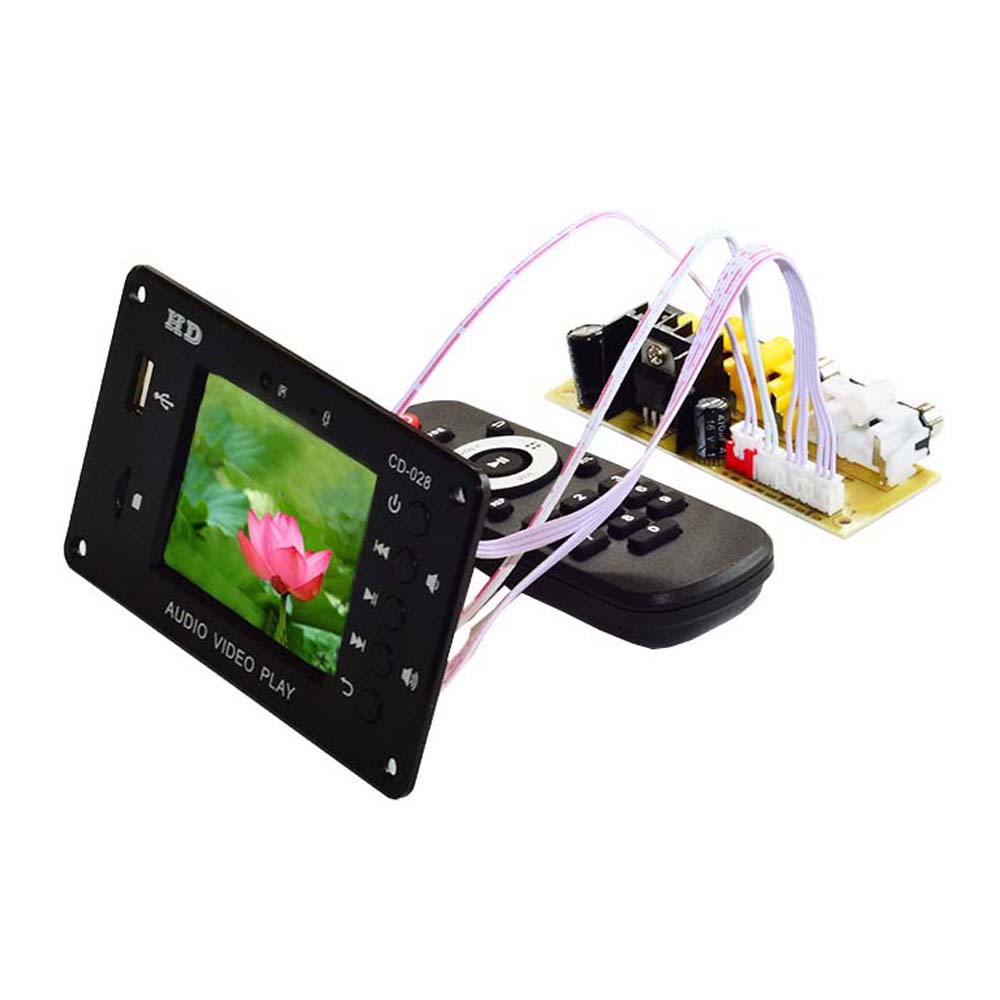 Tenghong-REPRODUCTOR decodificador MP3 Bluetooth 5,0, 2,8 pulgadas, HD, 7-24V, módulo de decodificación de vídeo Multimedia, AUX, USB, tarjeta TF, amplificadores de sonido DIY