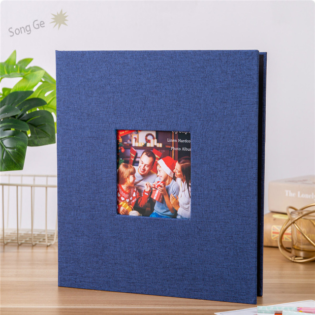 16 Inch 40 Pages Linen Cover DIY Photo Album 3x5 4x6 5x7 8.5x11 Photo Album Sticker Photo Album Big Family Photo Album: G