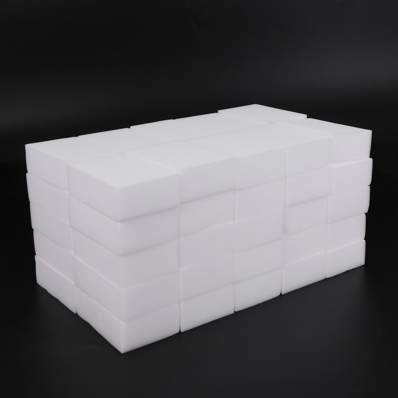 100x Schoonmaak Gum Spons Melamine Schuim 9X6X3cm Extra Dikke