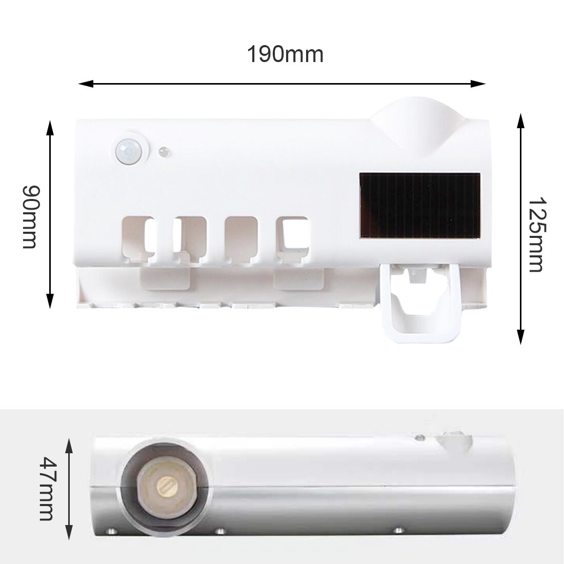 Porta spazzolino antibatterico a energia solare sterilizzatore distributore automatico di dentifricio spremiagrumi accessori per il bagno
