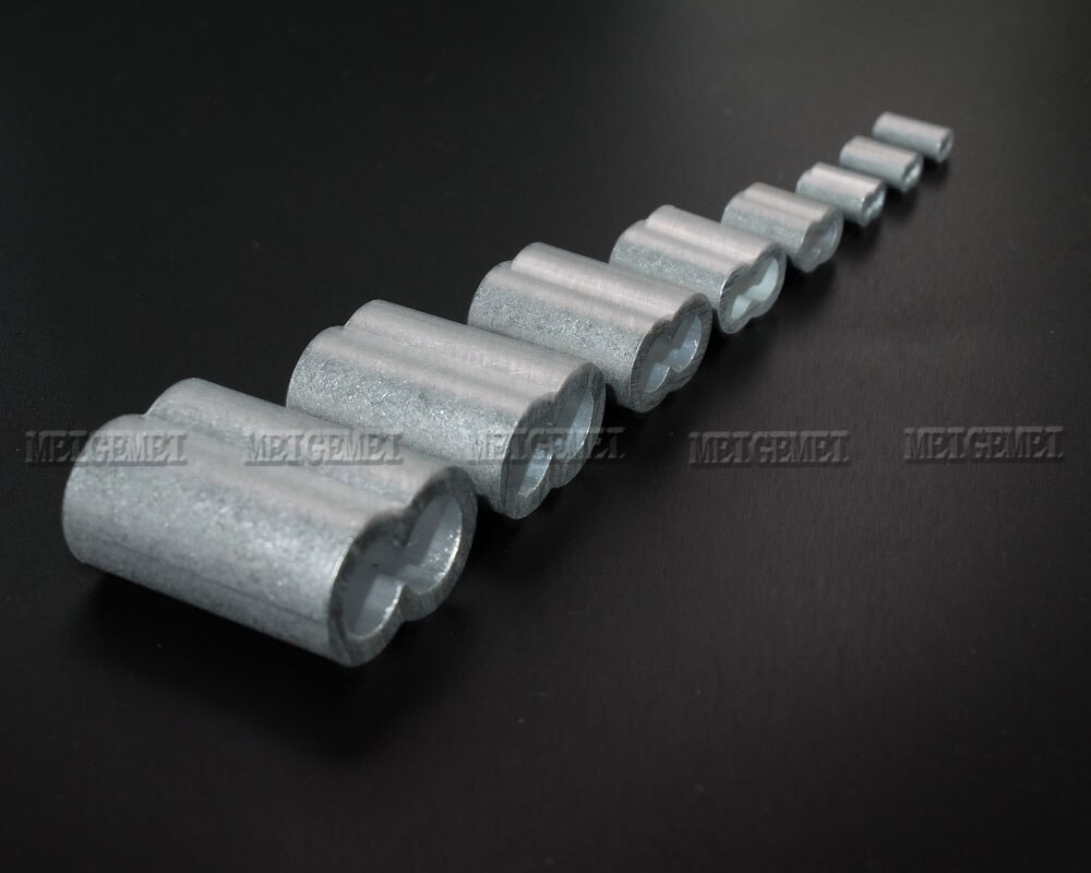 10pcs Aluminum Wire Crimp Sleeve Cord Lock Ferma Cavi Cable Stopper Arret De Cordon For Crimp Wire Ferrules Rope Hardware