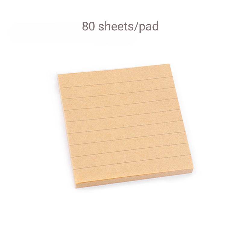 Bloc-notes autocollant en papier Kraft, bloc-notes avec lignes de grilles, parfait pour les Notes et les rappels, 3 paquets: Rouge