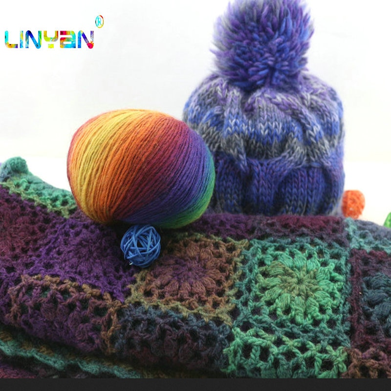6 Stuks * 50G 100% Australische Wol Regenboog Garen Voor Breien Hand Geweven Lijn Knit Hand Gehaakte breien Regenboog T50