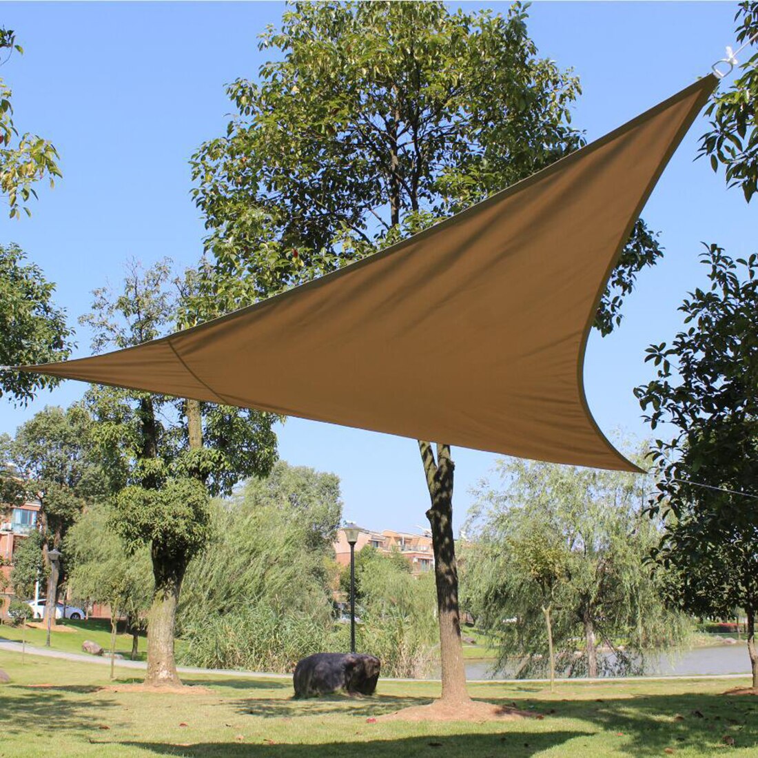 Sommer 4m grå udendørs vandtæt parasol sejl overdækning terrasse fortelt have uv camping shelter indretning