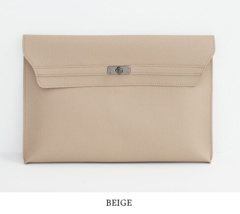 Pu leather notebook nettbrettveske laptop koffert manager bag kontordokumenter bag for ipad nettbrett med lomme inni: Beige
