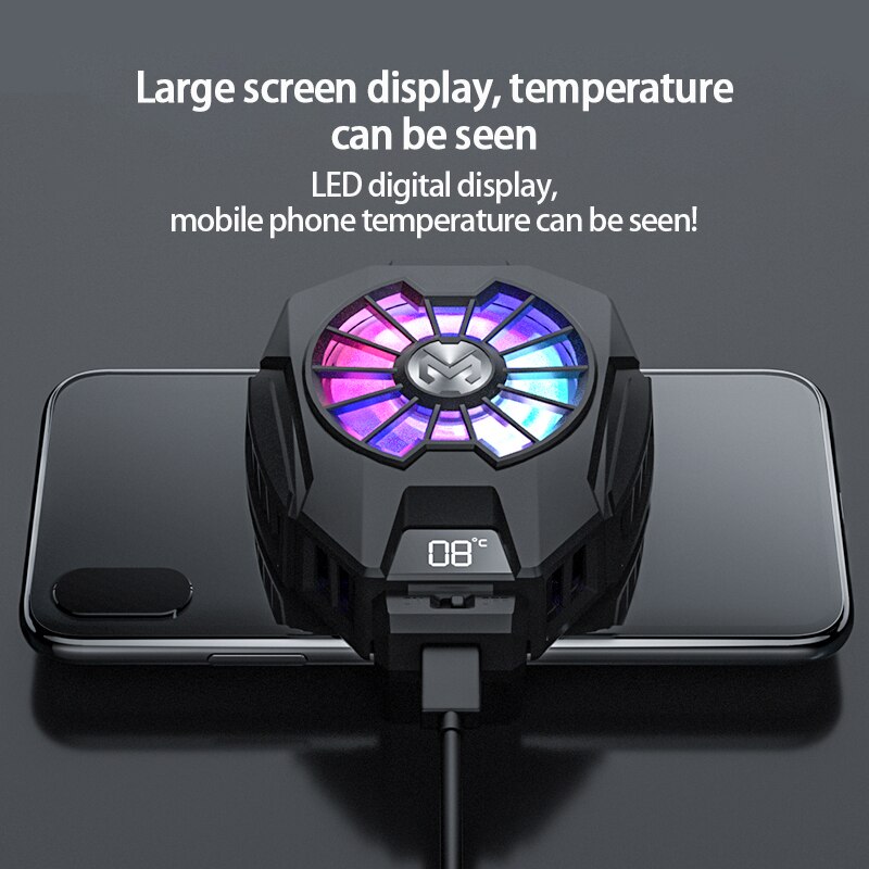 Phone Enthusiasts Adiator DL05 Digital Display Mobile Phone Radiator Frozen Semiconductor Cooling Fan Essential Games