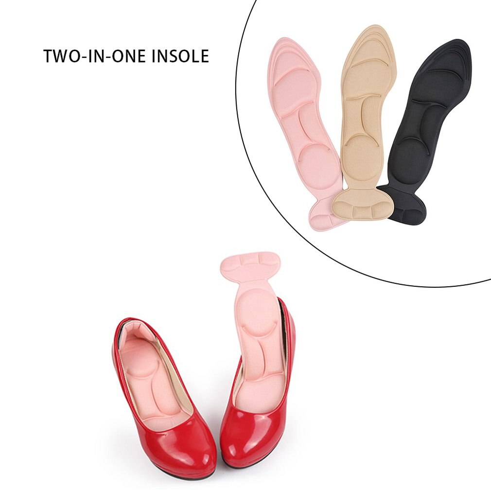 Twee-in-een Binnenzool Hak Stickers Ademende Zweet absorberende Anti-slip Schokabsorptie Arch Massage Hoge hak Kussen Vrouwelijke