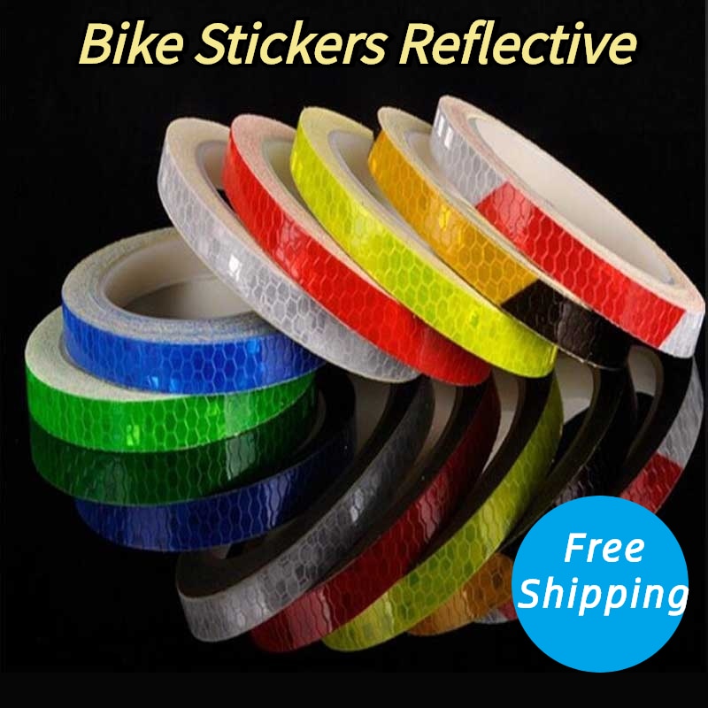 1cm*8m cykel klistermærker reflekterende tape fluorescerende mtb cykel cykling mtb tape til hjelm motorcykel scooter