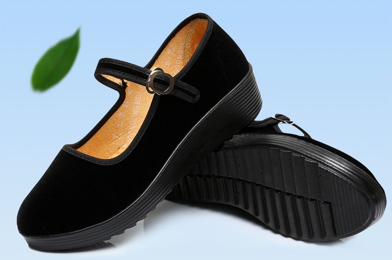 Vrouwen Zachte bodem anti-slip werkschoenen vrouwelijke vierkante dansschoenen hotel etiquette dansschoenen