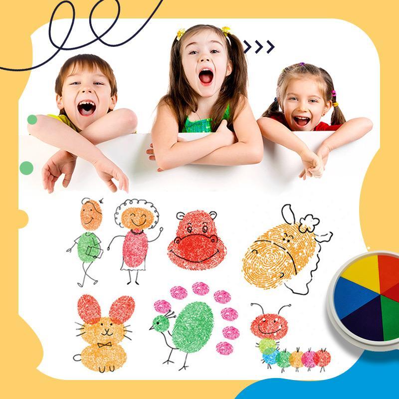 Livre de kit de peinture au doigt amusant 6/12 couleurs avec tampon encreur Enfants Graffiti Coloré Enfants Dessin Jardin Maternelle DIY Artisanat Jouet