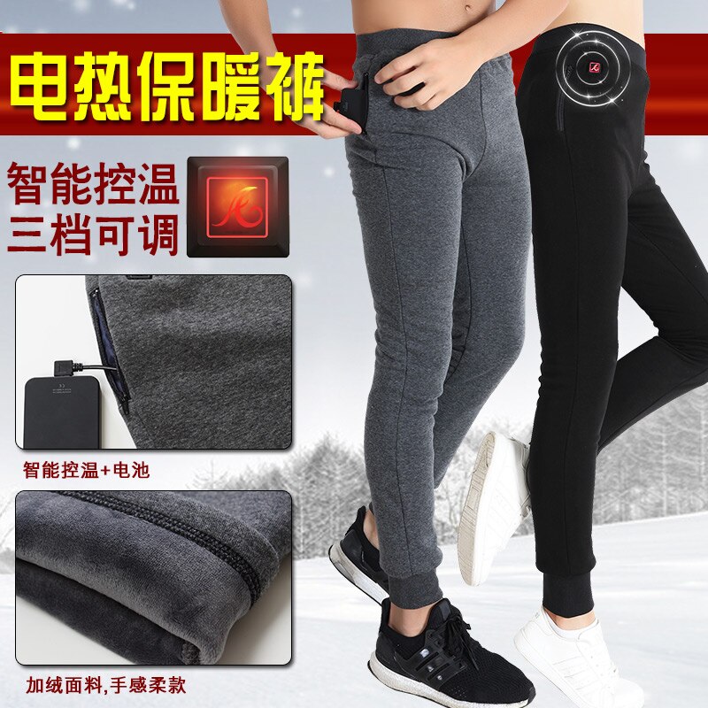Vinter opvarmning bukser grafen motorcykel opvarmede bukser kulfiber elektrisk undertøj fleece foret termisk undertøj mænd kvinder